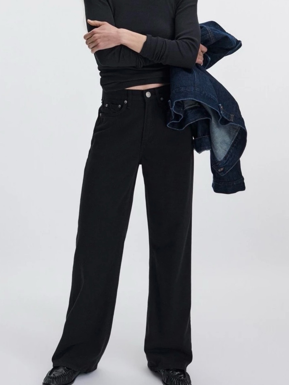 rag & bone Black Wide-Leg Jeans